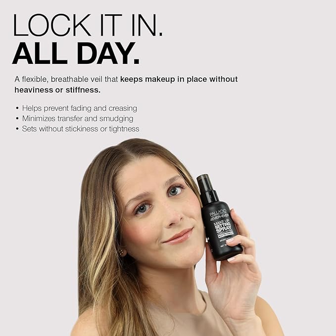 Palladio 4 Ever and Ever Make Up Setting Spray, Longlasting, Instantly Sets and Secures Makeup for All Day Wear (Dewy Finish), 100 ml