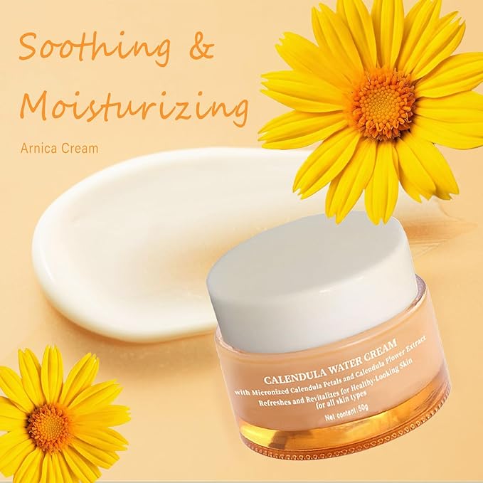Grospe Calendula Cream Face Moisturizer for Sensitive and Dry Skin Calendula Gel Long Lasting Facial Moisturizer for Women Hydrating Face Cream 1.76 Oz