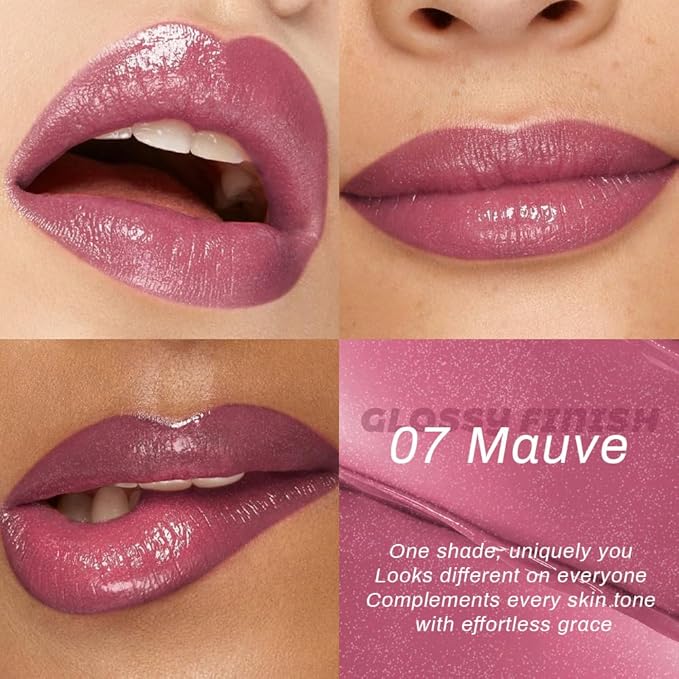 evpct Mauve Honey Lipstick Tinted Lip Balm, Moisturizing Tinted Lip Oil Stick Lipstick for Older Women, Sheer Lightweight Hydrating Nourishing Shine Tinted Lip Balm Color Gloss Tint Stain, 07 Mauve