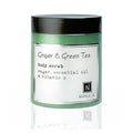 Ginger & Green Tea Body Scrub Made in USA with Essential Oil and Vitamin C by Nabila K - Exfoliate and Moisturize for Smooth Skin - Luxury for Women & Men, 10 oz