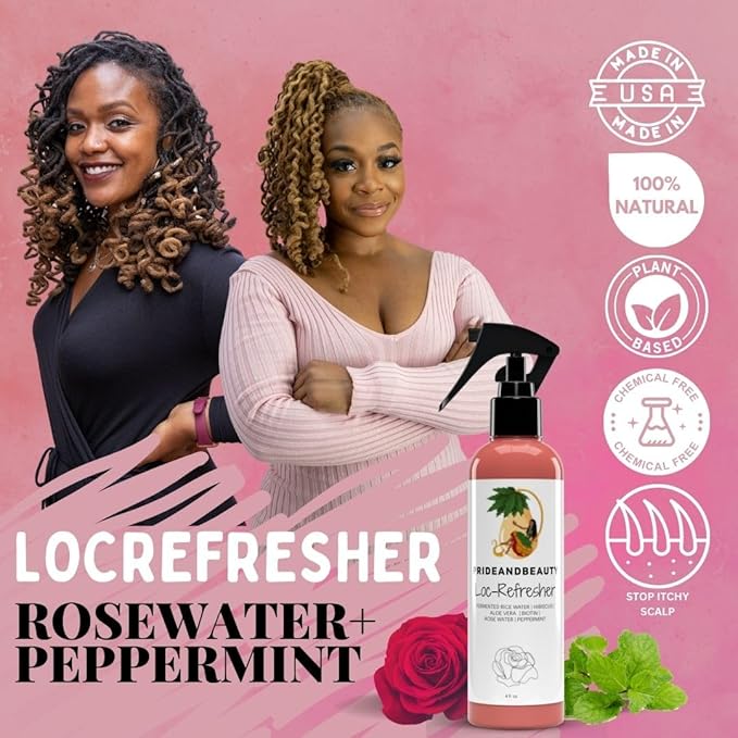 No More Itch Spray, Rose Water For Locs, Dreadlocks Daily Moisturizing Refreshing Spray, Rose Water For Hair, Rosewater and Peppermint Hair Scalp Moisturizer. (12 OUNCES)