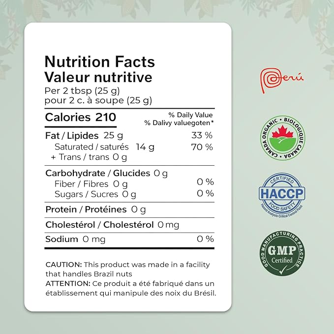 Organic Cacao Butter Kibble | Food-Grade Cocoa Butter Chunks | USDA Organic, Gluten-Free | For Baking, Chocolate Making & Skincare | 8 oz