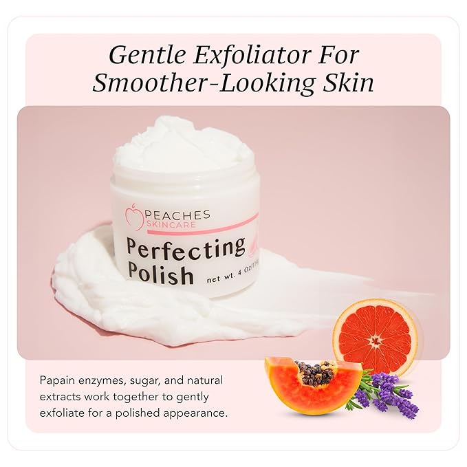 Vegan Exfoliating Scrub – Gentle Face Exfoliator for Delicate Skin with Sugar, Lavender, and Arnica Montana – Helps Improve Skin Texture and Clarity – Perfecting Polish (4 oz)