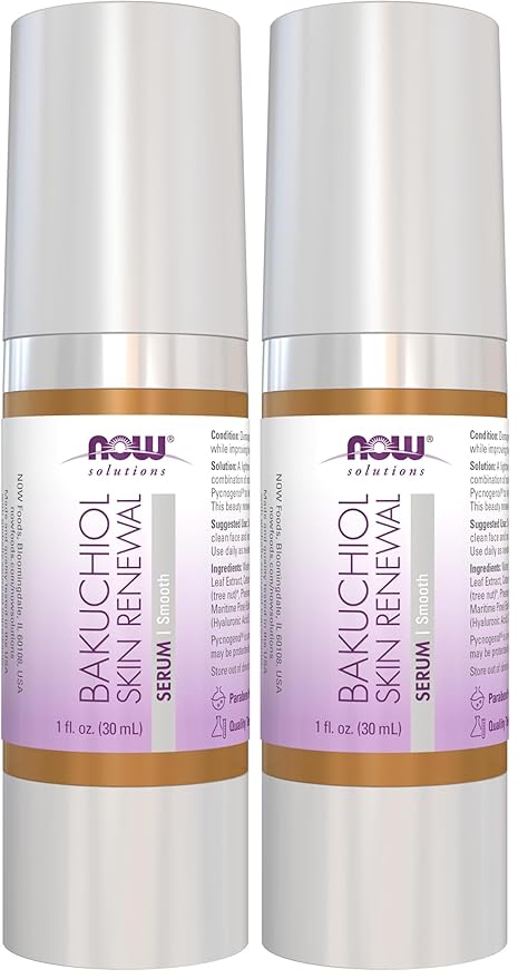 NOW Solutions, Bakuchiol Skin Renewal Serum, Smooth Skin, 1 Fl. Oz. (Pack of 2)