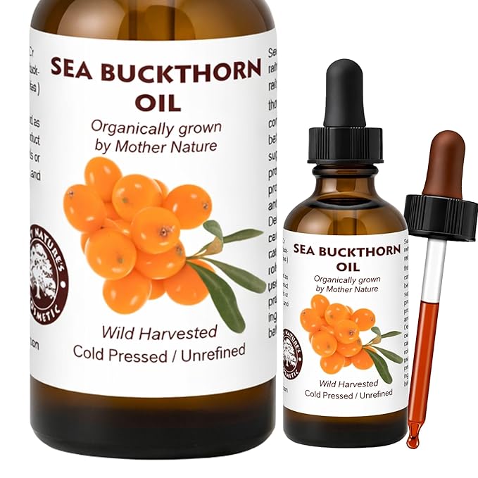 Best Nature's Cosmetics Sea Buckthorn Berry Oil – 100% Pure, Cold-Pressed & Unrefined – For Skin, Hair & Cosmetic Use – Made in Canada – 2 fl oz / 60 ml