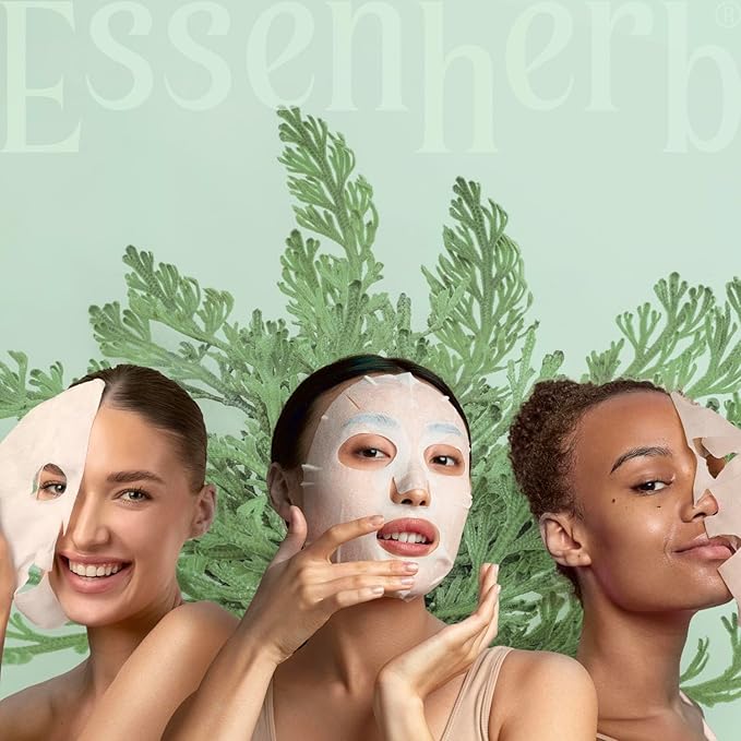 Tea Tree Relief Cotton Mask, Soothing & Hydrating, Vegan, Korean Skin Care Face Mask 23g*5sheets (Rose of Jericho)