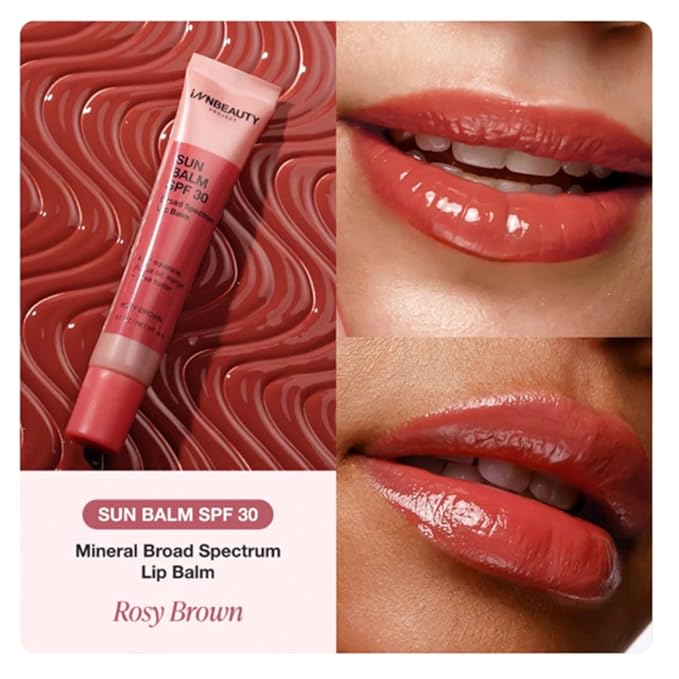 INNBEAUTY Project Sun Balm Mineral SPF 30 Lip Balm with Tint, Rosy Brown Shade, 0.6 OZ (17ml)