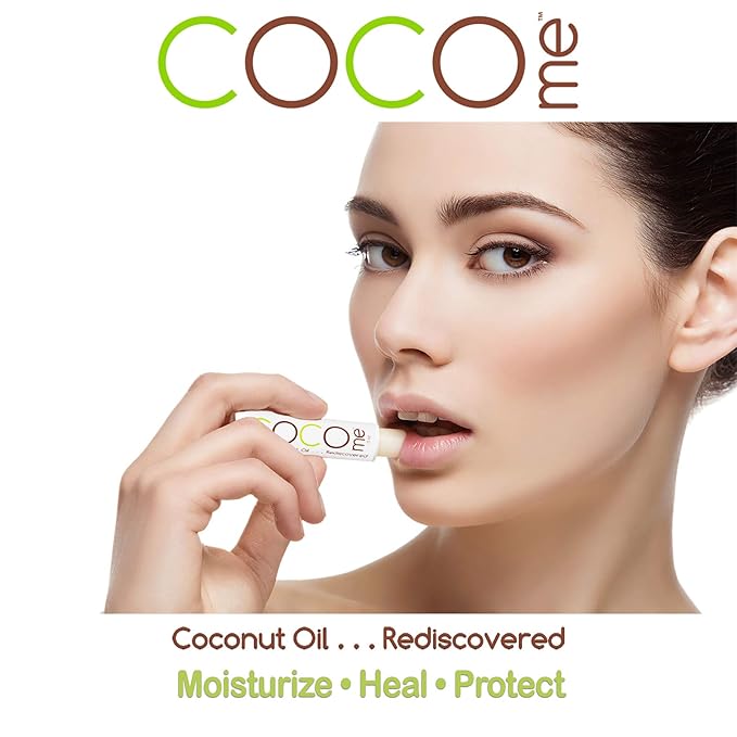 CocoMe Organic Lip Balm. Virgin coconut oil and beeswax. Best lip repair, lip moisturizer and protection among lip care products. Enhances honest beauty. Dermatologist recommended. Pack of 3 lip balms