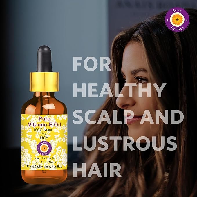 Deve Herbes Vitamin E Oil | Traditionally Extracted | Pure | Non-Sticky | Lightweight | For Skin, Hair & Nails | All Skin Types | Men & Women | 30ml X 2