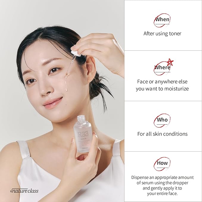 R33 Serum Niacinamide Hyaluronic Acid, Korean Skincare Glass Skin, Brightening Hydrating Face Serum, Dark Spot Correcting Pore Minimizer Facial Serum, K Beauty Fragrance Free, 1.69 fl oz