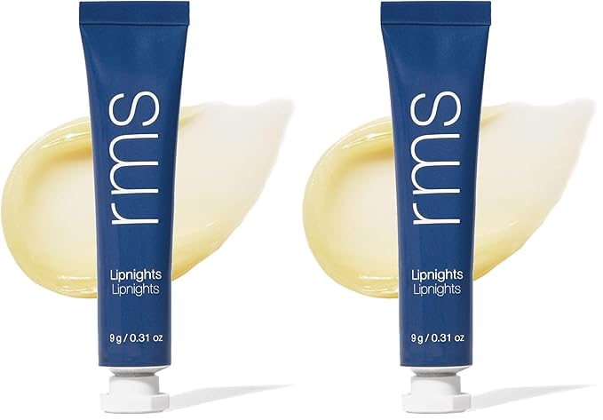 RMS Beauty Lipnights Overnight Lip Mask - Barrier Repair Hydrating Lip Balm, Vanilla, Coco Butter & Shea Butter, Overnight Mask (Pack of 2)