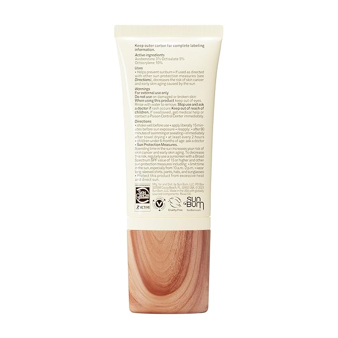 Sun Bum Daily SPF 30 Glow Sunscreen Face Lotion - Moisturizing Facial Sunscreen - Tinted - Dewy Finish - Hawaii 104 Act Compliant (Made without Octinoxate & Oxybenzone) - Travel Size - 1.7 oz