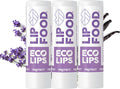 Eco Lips Lip Food - Nutrient Dense & Organic Lip Balm (Protect) - Lavender & Vanilla Flavor, 3-pack