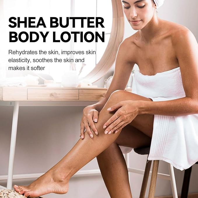 Grospe Shea Body Butter for Dry, Extremely Dry, Sensitive Skin,Body Cream with Marine Collagen, Shea Butter & Argan Oil for Women & Men