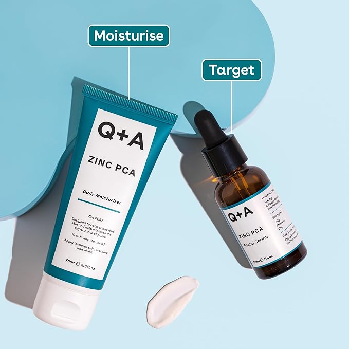 Q+A Zinc PCA Facial Serum (30ml), 99% Natural, Pore-Refining & Firming Serum with Zinc PCA and Reishi & Shiitake Mushrooms, Reduces Redness & Blemishes, Fragrance Free, Vegan & Cruelty Free Skincare