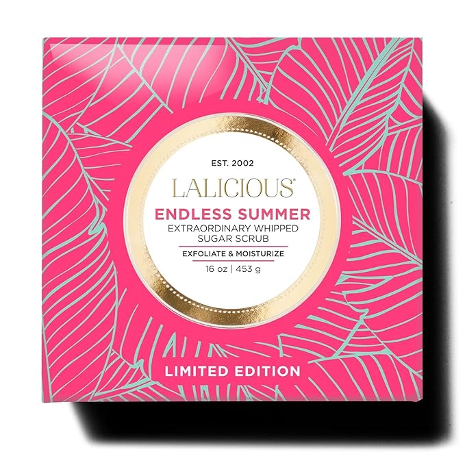 LALICIOUS Endless Sumner Sugar Scrub, Exfoliating Body Scrub, Moisturizing Extraordinary Whipped Body Exfoliator, Gentle Exfoliating Body Scrub Exfoliator for Radiant Skin, No Parabens - 16oz