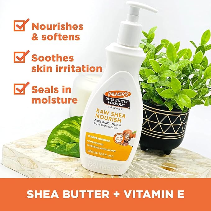 Palmer's Shea Formula Raw Shea Body Lotion, Pump, 13.5 Fl Oz (Pack of 2) - Packaging May Vary