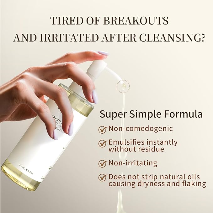 COSMOO Deep Cleansing Oil, Pore Control Oil Cleanser for Face, Makeup Blackhead Remover, Korean Skin Care, All Skin Types - 200ml