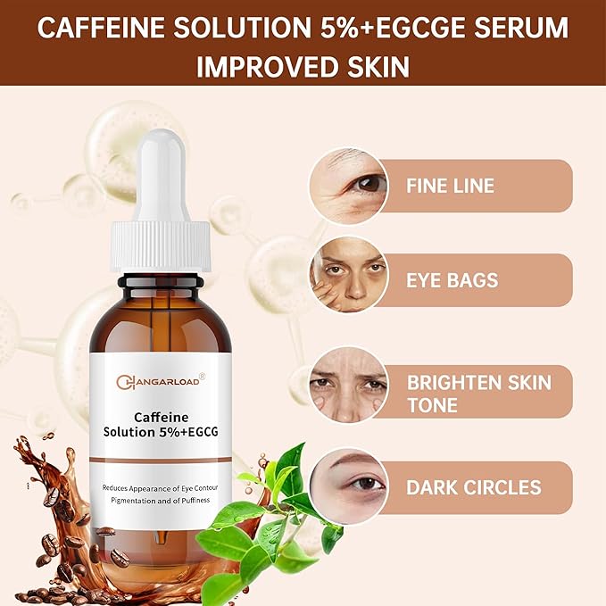 Caffeine Solution 5% + EGCG Eye Serum for Skin Care Caffeine Eye Serum Reducing Puffiness and Dark Circles 30ml