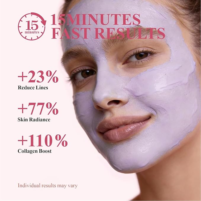Deep Cleansing Purple Clay Face Mask, with Lavender & Glow Mud, 5.3 oz Large Size – Hydrating Mud Mask with Brush, Zero Pore Blackhead Mud Facial Mask for All Skin Types