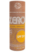 ZERO Waste 100% Plastic Free Natural Sunscreen Stick, SPF 20 Reef Safe and Kid Friendly, Water Resistant, Push Up Cardboard Tube, Sunblock Made From Beeswax, Shea Butter and Coconut Oil, 1.5 Oz