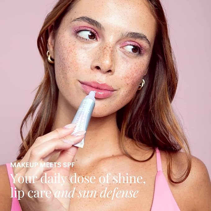 Naked Sundays Poutscreen SPF 50 Lip Treatment – Hydrating Lip Balm with Broad Spectrum, Glossy Non-Sticky Finish, Nourishing Lip Care with Peptides for Protected Lips - 15ml (Love Letter)