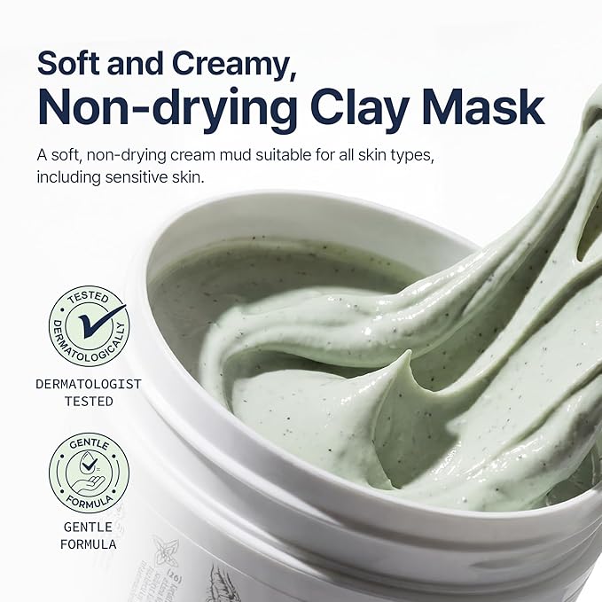 Loyly Green Mud Vegan Collagen Mask | Non-Drying Face Mask | Revitalizing Elasticity, Anti-Aging | Pore & Sebum Care | Calming & Nourishing | 18% Bentonite & Kaolin | Korean Skin Care (5.29 fl oz)