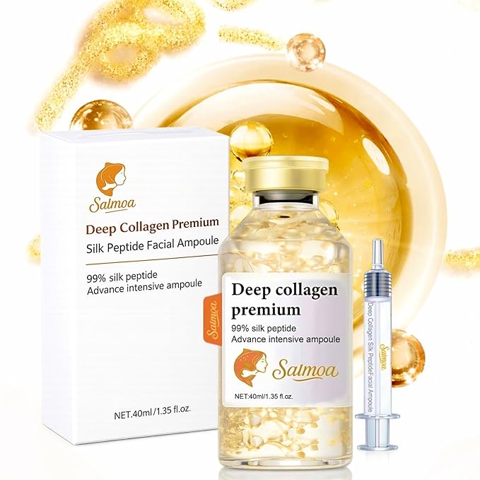 Silk Peptide Lifting Ampoule by Salmoa – Korean Anti‑Aging Serum with Collagen & 30 Peptides | Tightening, Firming, Wrinkle Repair | 72H Hydrating Peptide Complex