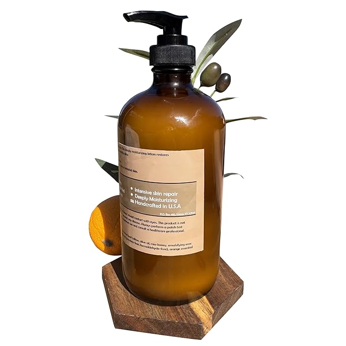 100% Grass-Fed Tallow & Raw Honey Lotion with Olive Oil, Orange & Vanilla Essential Oils