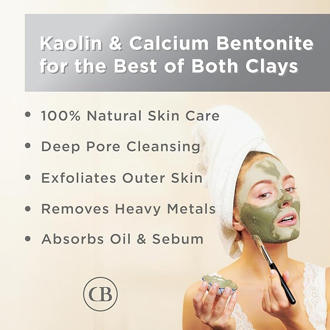 California Biology Sensitive & Oily Skin Clay Mask | Kaolin & Calcium Bentonite Clay | Indian Healing Clay for Face & Body | Pore Cleansing Face & Body Clay | Natural Skin Care Mask | Travel 6 Count