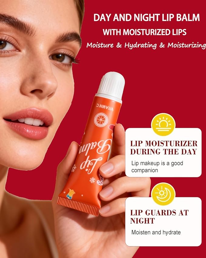Moisturizing Lip Balm Gift Set,5 Pcs Hydrating Lip Oil Gloss for Dry Cracked Lips,Non-sticky Long Lasting Clear Jelly Yummy Tint Lipstain Fruit Flavoured Glow Lipcare Oil Christmas Women Makeup Gift