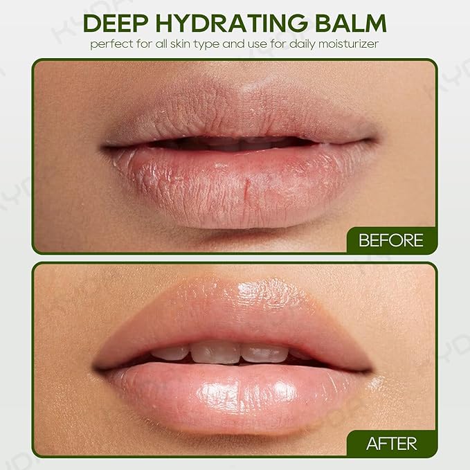 KYDA 3 Pcs Aloe Vera Lip Balm, Deep Hydrating Lip Balm, Reduce Fine Lines, Daily Lip Moisturizer for Dry Cracked Lips, with Real Aloe Vera, Colorless Finish