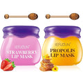 2 PCS Bee Balm Lip Balm, Bee Lip Balm Lip Mask, Propolis Lip Mask Overnight Moisturizing Lip Balm with Stick, Sleeping Lip mask Hydrating Prevention Dry & Cracked, Reduce lip Lines