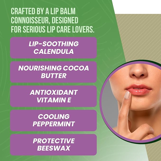 Perfect Supplements - Lip Nutrients Beeswax Lip Balm for Men and Women - With Calendula, Cocoa Butter & Vitamin E - Ultra Moisturizing Lip Care for Soft, Healthy Lips -3 Pack Lemongrass