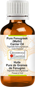 Greenwood Essential Fenugreek (Methi) Oil (Trigonella foenumgraecum) | Cold Pressed | Natural | Undiluted | for Diluting Essential Oils | for Hair, Skin & Massage | Men & Women | 15ml (0.50 oz)