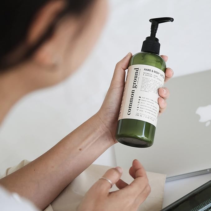 COMMON GROUND Natural Lotion Moisturizer - Paraben & Cruelty Free - Non Greasy, Vegan, Plant-Based, Avocado Oil - All, Men, Women, Eczema, Sensitive Skin (2 x 8.4 fl oz)
