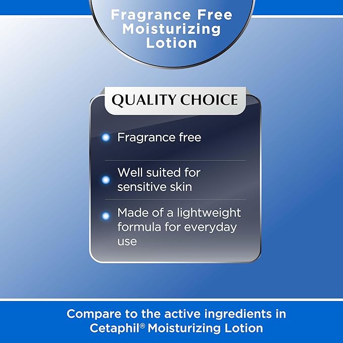 Awaken by Quality Choice, Sensitive Skin Moisturizing Lotion, Fragrance Free for All Skin Types, Lightweight Formula, 16 oz Pump Bottle, Body lotion, Moisturizer Face Cream, Hand and Foot cream