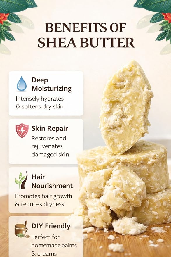 Raw African Shea Butter 250g (8.8oz) – 100% Pure Unrefined Organic, Moisturizer for Skin, Face, Hair & Body – Ethically Sourced from Ghana Women Cooperatives