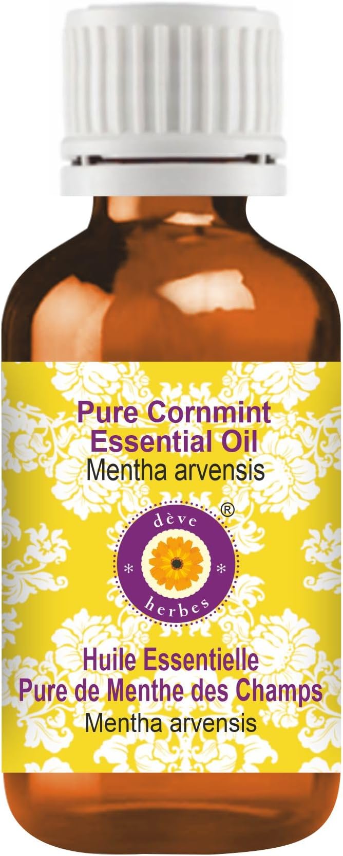 Deve Herbes Pure Cornmint Essential Oil (Mentha arvensis) Steam Distilled 30ml (1 oz)