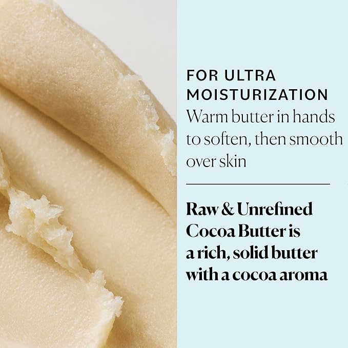 Sky Organics Raw Cocoa Butter for Body (16 oz) 100% Pure & Unrefined Solid Butter - Deeply Hydrates & Conditions Very Dry Skin - Promotes Smooth Tone & Texture - Suitable for Tight or Extra Dry Skin