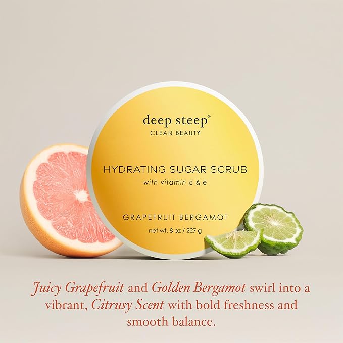Deep Steep Sugar Scrub, Grapefruit Bergamot, 8 Ounce