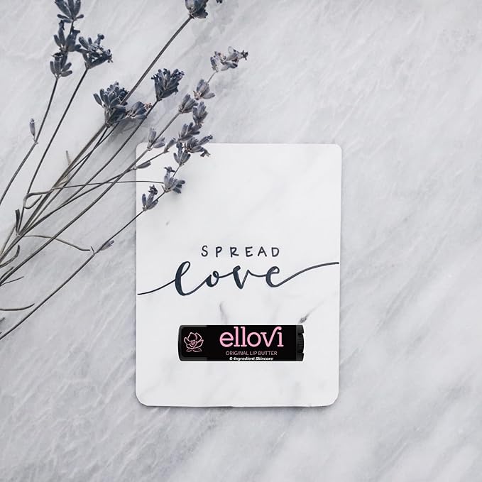 Ellovi Natural Lip Butter Lip Balm - Original - Pure Enough to Eat - Made With Just 6 Vegan Ingredients - 100% Natural & Organic Moisturizing Lip Care for All Day Hydration (4-Pack)