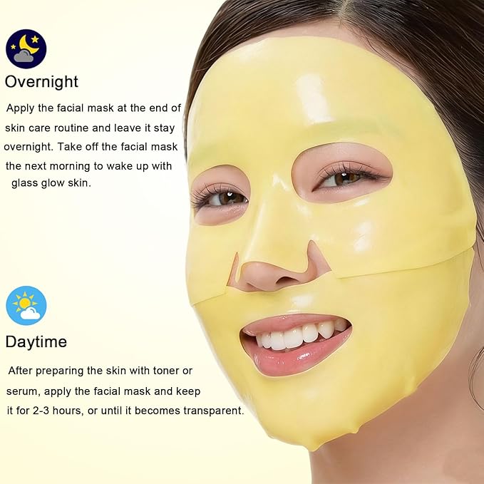 Kojic Acid Turmeric Gel Mask,Overnight Face Mask,Jelly Gel Collagen Mask with Niacinamide,Peptide for Glass Glow Skin - Elasticity, Firming, Smoothing,Fine Lines,Skincare 5ea Mothers Day Gifts for Mom