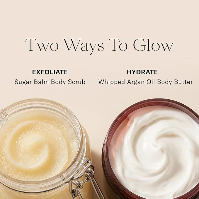 Josie Maran Argan Sugar Balm Body Scrub - Exfoliating Sugar Scrub with 100% Pure Argan Oil & Coconut Oil - Softens, Smoothes & Hydrates Dry Skin - Vegan + Cruelty Free - Vanilla Bean (10 oz)