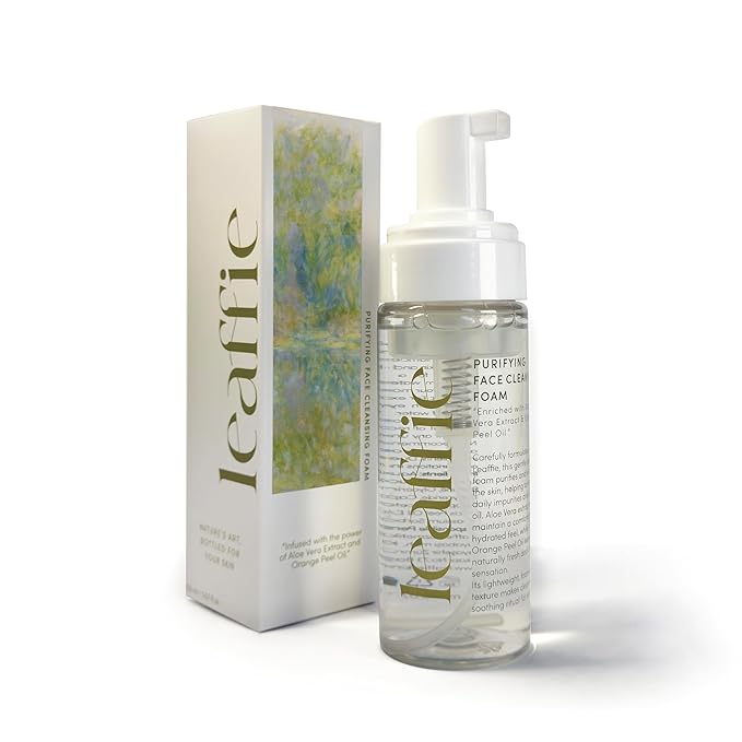 Purifying Facial Cleansing Foam, Gentle Daily Cleanser with Aloe Vera & Orange Peel Oil