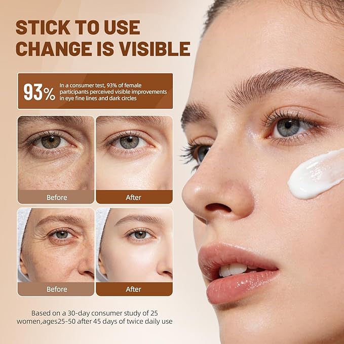 Korean Eye Cream for Dark Circles & Puffiness, 1.06oz Hydrating Under Eye Moisturizer for Fine Lines, Firming, Brightening & Smooth Skin – Lightweight, Gentle Daily Anti-Aging Eye Treatment