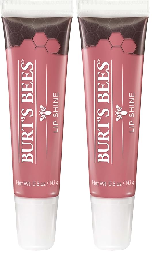 Burt's Bees Lip Care, Moisturizing Lip Shine for Women, 100% Natural, Blush, 0.5 Oz (Pack of 2)