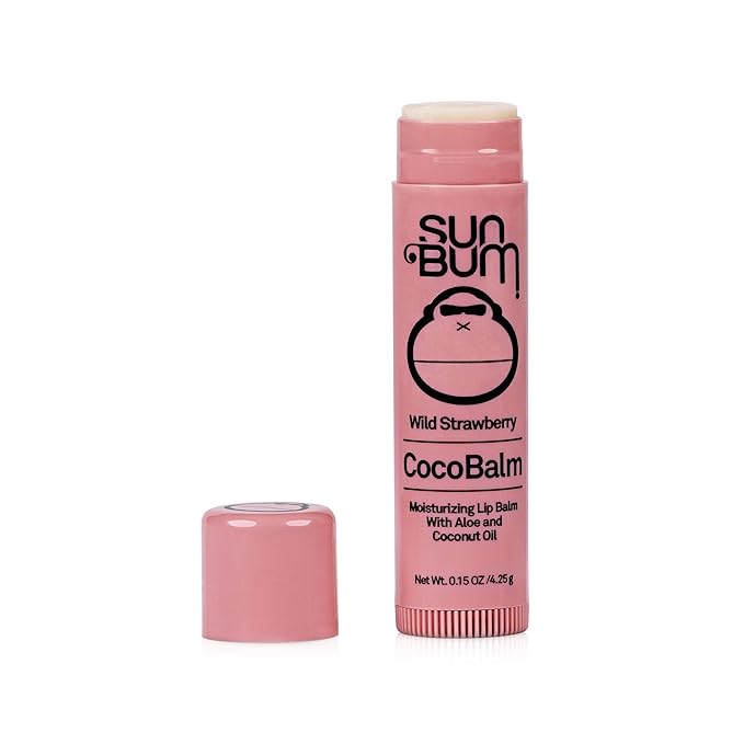Sun Bum Cocobalm Wild Strawberry - Hydrating Lip Balm with Coconut Oil and Aloe Vera - 0.15 oz Stick (Pack of 2)