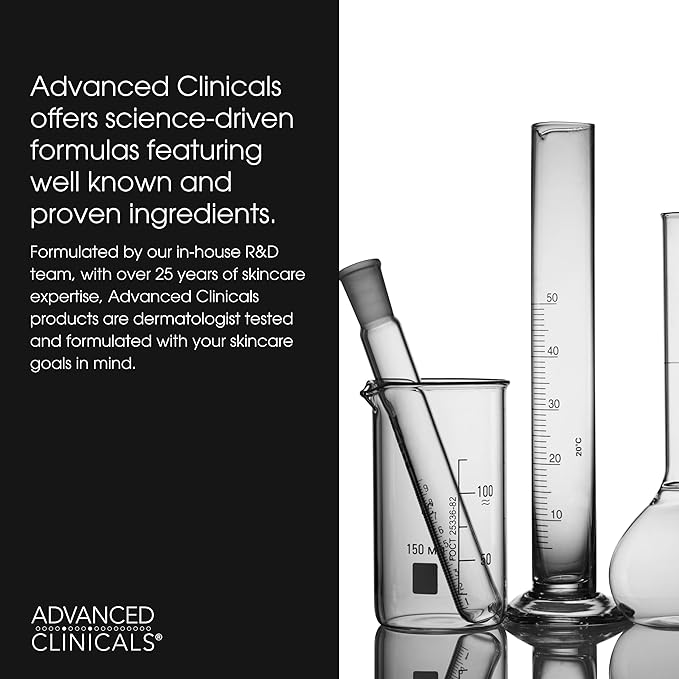 Advanced Clinicals Exfoliating 10% Glycolic Acid Serum For Face + Lactic Acid | Facial Exfoliant AHA + Salicylic Acid Serum To Improve Look Of Large Pores, Uneven Skin Tone, & Dark Spots, 1.75 FL Oz