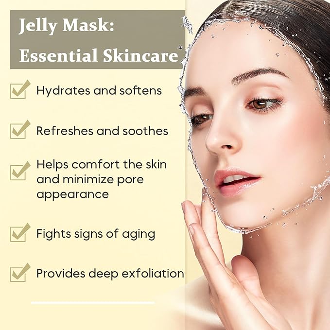 Vajacial Hydro Jelly Mask Powder for Face, Jelly Mask for Facials Professional, Jelly Facial Mask for Teens and Women. Jelly face mask. (Beta Carotene)